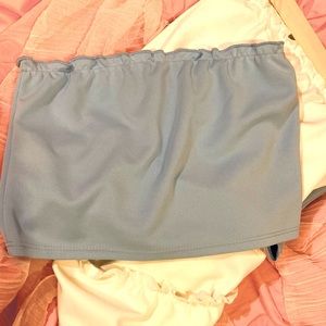 Tube top solid blue or white